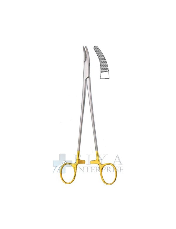 Heaney Needle Holder - Fiya Surgical Curved OBGYN Instrument