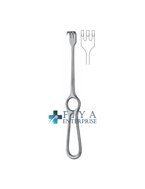 Kocher Retractor 3 Prongs Premium Stainless Steel Sharp Rake.