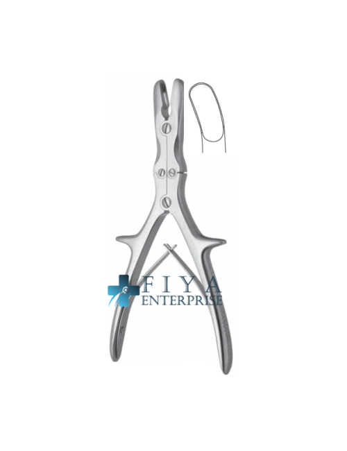 Luer-Stille Bone Rongeur Double Action Curved Jaws Premium Stainless Steel.