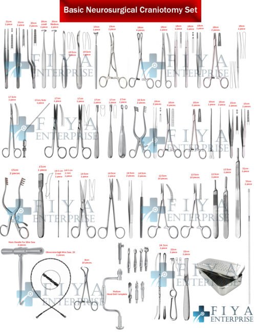 Basic Neurosurgical Craniotomy Set 81 Pieces Premium Stainless Steel.