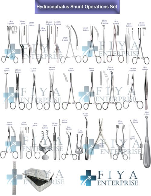 Hydrocephalus Shunt Operations Set 71 Pieces Stainless Steel Fiya Surgical.