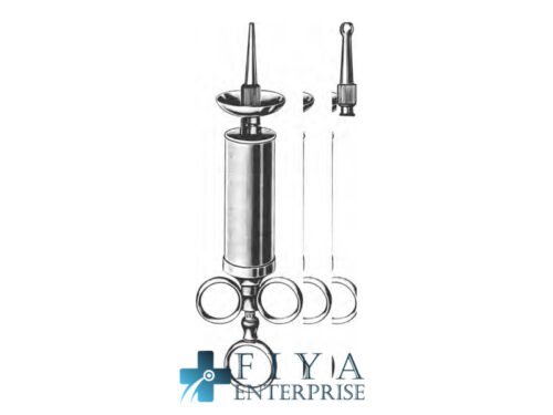 All Metal Ear Syringe, 100cc, 3 Ounces, Complete with 2, stainless steel surgical instrument, Fiya Surgical 29.6604
