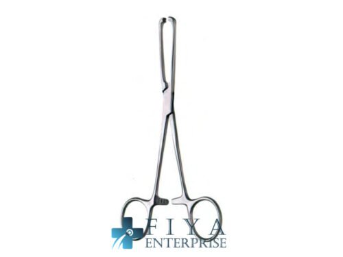 Allis Tissue Forceps, "AT", Narrow Jaws+, stainless steel intestinal and tissue grasping forceps, Fiya Surgical 14.1020