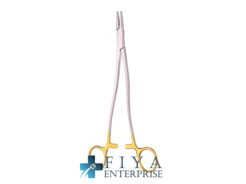 Bozemann (Wertheim) Needle Holder, Tungsten Carbide, S-Shape, stainless steel needle holders, Fiya Surgical 10.48.20