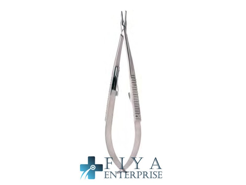 Castroveijo Micro Needle Holder, Straight with Catch, stainless steel micro needle holders, Fiya Surgical 10.107.24