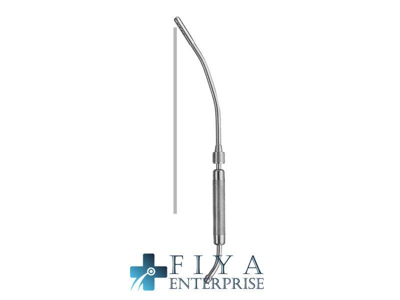 Cooley Intracardiac Suction Tube, Strongly Curved, with Round, stainless steel surgical instrument, Fiya Surgical 02.3316