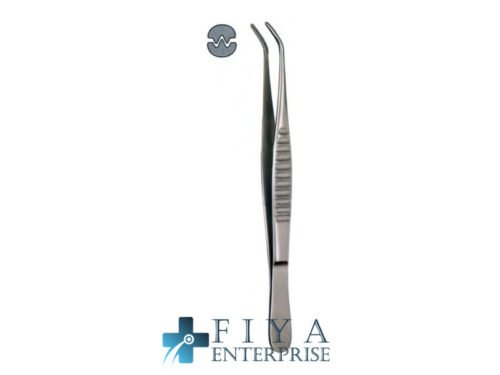 Debakey 'AT' Vascular Forceps Angled Jaws, stainless steel atraumatic forceps, Fiya Surgical 06.4715