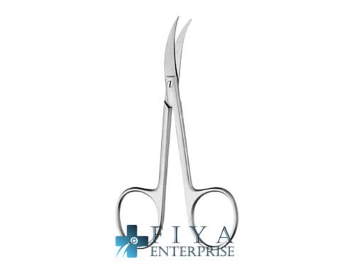 Delicate Scissors, Curved to Side, Sharp, high quality medical grade stainless steel gum scissors, Fiya Surgical 03.9680