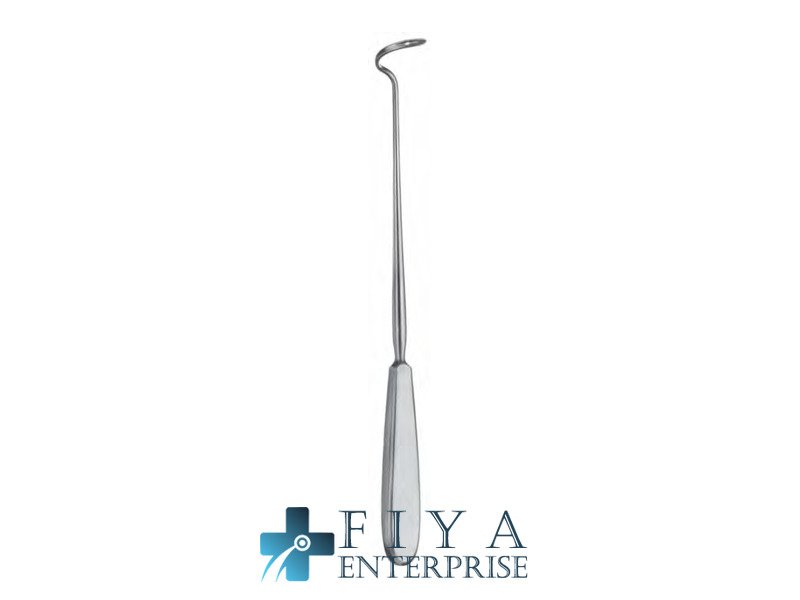 Deschamps Ligature Carrier, Large Curved, Blunt Right, stainless steel ligature needles, Fiya Surgical 19.0324