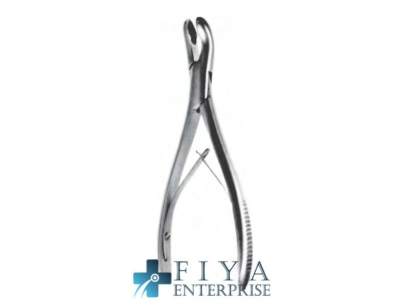 Fisch Bone Rongeur, Curved, Right Hand, high quality medical grade stainless steel bone rongeurs, Fiya Surgical 24.1612