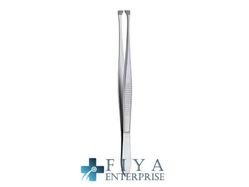 Graefe Tissue and Fixation Forceps, Curved, stainless steel tissue grasping forceps, Fiya Surgical 06.5630