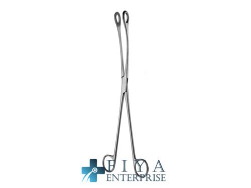 Kelly Polypus Forceps, Curved, stainless steel ovary and polypus seizing forceps, Fiya Surgical 15.10632