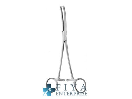 Maingot Hyster. Forceps, 1x2 Teeth, Curved, stainless steel hysterectomy forceps, Fiya Surgical 15.1162