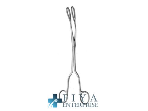 Mcclintock Placenta Forceps, Curved, Serrated Jaws, stainless steel placenta and ovum curettes, Fiya Surgical 16.4824