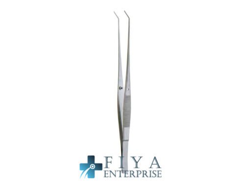 Micro Dressing Forceps, Plain Tips, Angled Dull, stainless steel micro forceps, Fiya Surgical 06.10060