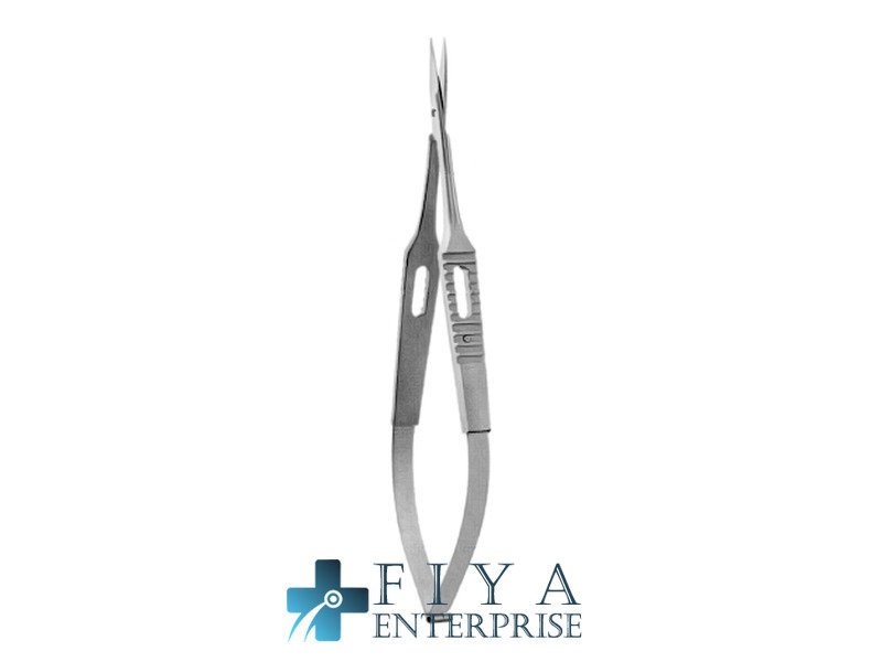 Micro Scissors with Extra Wide Serrated Handle, Straight, stainless steel micro scissors, Fiya Surgical 04.0115
