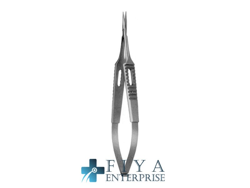 Micro Scissors, with Extra Wide Serrated Handle, Straight, stainless steel micro scissors, Fiya Surgical 04.0220