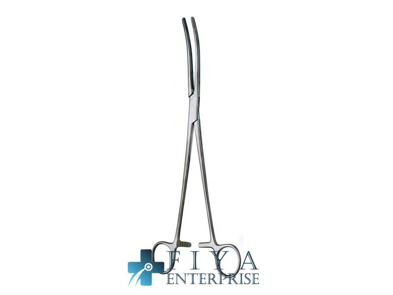Phaneuf Peritoneal Clamp Forceps, 1x2 Teeth, Curved, stainless steel hemostatic forceps, Fiya Surgical 08.9221