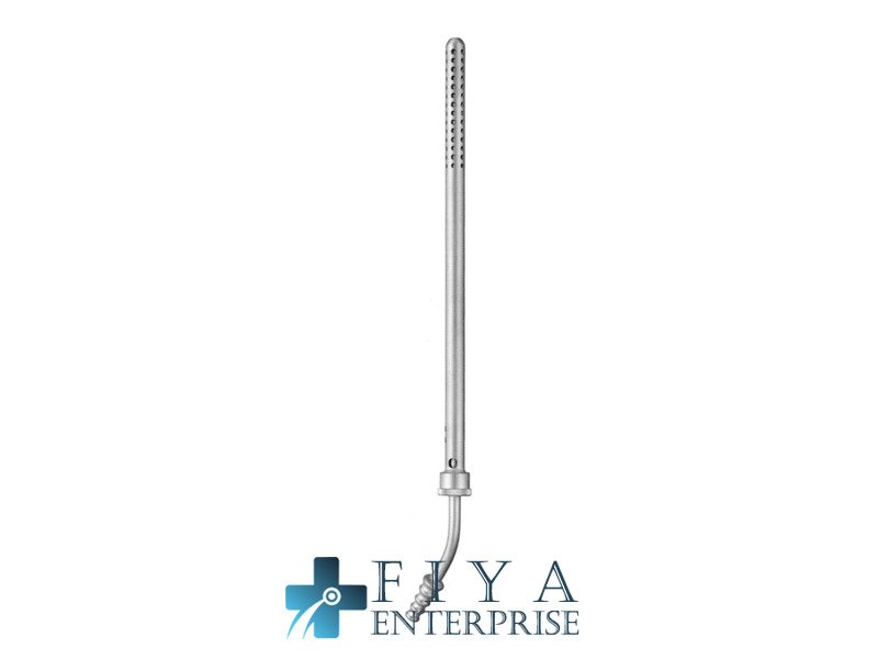 Poole Suction Tubemeter, Curved (New Diameter), stainless steel suction instruments, Fiya Surgical 02.3518