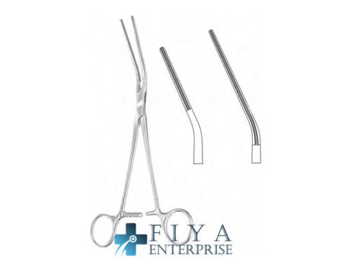 Potts "AT" Cardiovascular Forceps, Curved Left, stainless steel vascular clamps, Fiya Surgical 27.0721