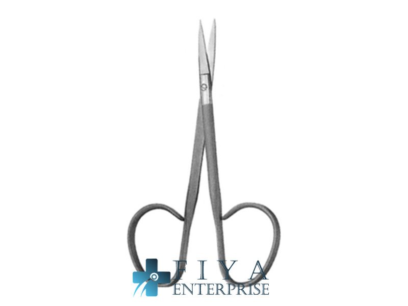 Ribbon Eye Scissors, Straight, with Flat Shanks and Extra Large, stainless steel surgical instrument, Fiya Surgical 03.07109