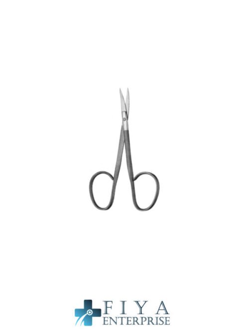 ribbon eye scissors curved, 9.5cm - 3¾" high quality medical grade stainless steel Fiya Surgical 03.08109