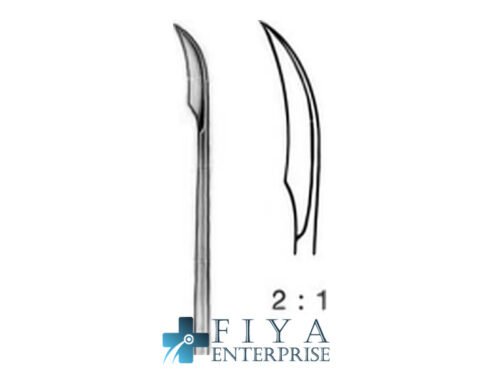 Schuknecht Otology Knife, Sickle Shaped, stainless steel knives for otology, Fiya Surgical 29.21546