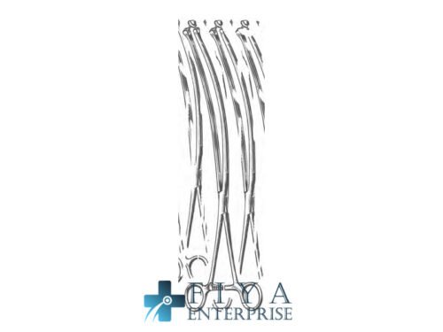 Scudder Stomach Clamp Forceps, Curved, with Lock. Devi, stainless steel intestinal clamps, Fiya Surgical 14.3236