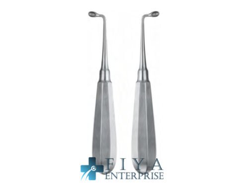 Siebenmann Bone Curette, Left 90dg Ang, high quality medical grade stainless steel sharp curettes, Fiya Surgical 23.0565