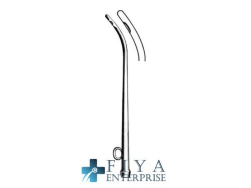Siebenmann Wash Cannula, Side Port Bottom, stainless steel irrigating tube for maxillary cavity, Fiya Surgical 38.0255