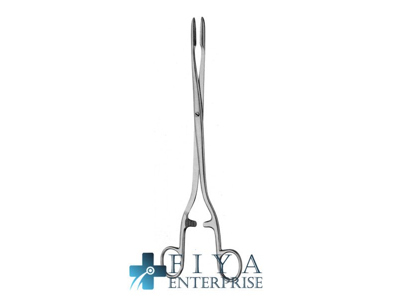 Sims-Maier Dressing and Sponge Forceps with Catch, Curved, stainless steel dressing forceps, Fiya Surgical 07.1828