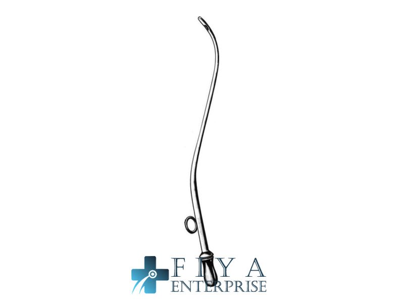 Van Alyea Sinus Cannula, No. 1, for Frontal Sinus, with Luer, stainless steel surgical instrument, Fiya Surgical 38.0251