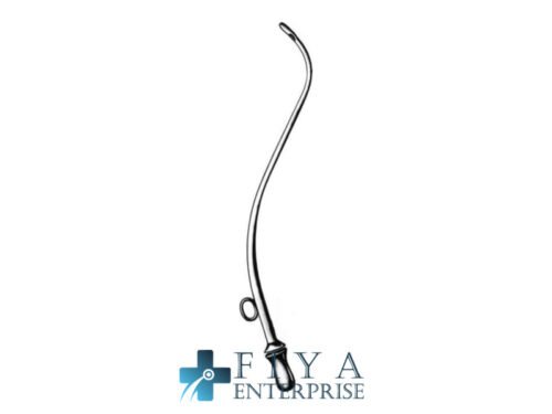 Van Alyea Sinus Cannula, No. 2, for Frontal Sinus, with Luer, stainless steel surgical instrument, Fiya Surgical 38.0252