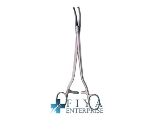Wertheim Artery and Hyst. Forceps, 1x2 Teeth, Curved, stainless steel hemostatic forceps, Fiya Surgical 08.8843